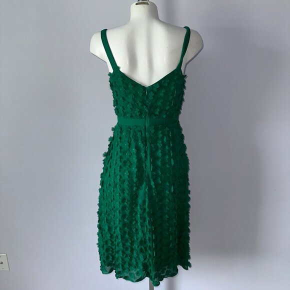 Eva Franco Anthropologie Hanya Textured Dress Green Floral Womens size 0 - Picture 3 of 6